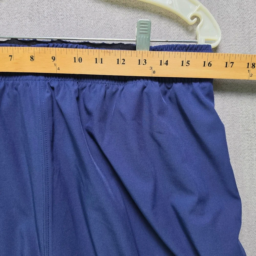 Reebok Athletic Pants Men Large Blue Polyester Spandex Track Joggers